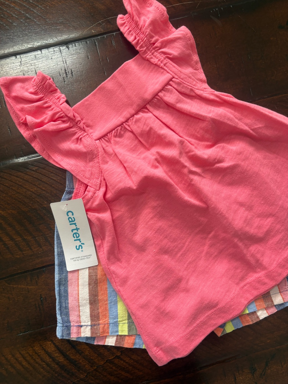 NWT Carter’s Pink Top & Matching Striped Shorts Size 2T
